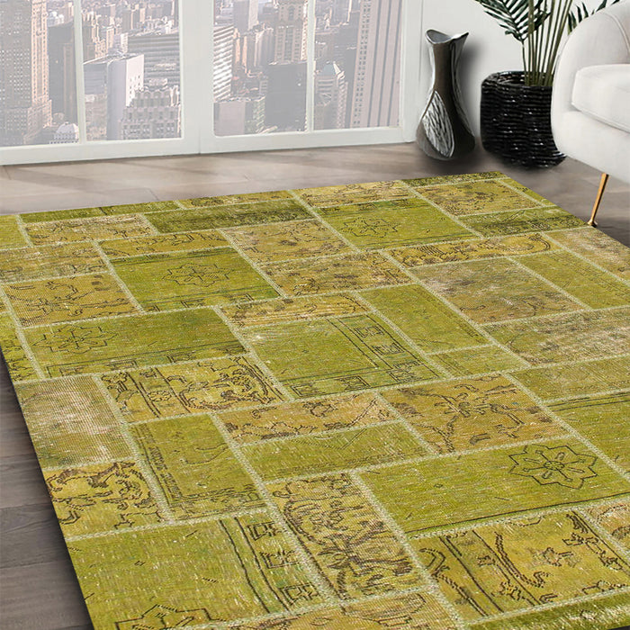 Machine Washable Abstract Orange Rug in a Family Room, wshabs1510