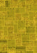 Machine Washable Patchwork Yellow Transitional Rug, wshabs1510yw