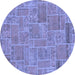 Round Patchwork Blue Transitional Rug, abs1510blu