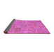 Sideview of Patchwork Purple Transitional Rug, abs1510pur