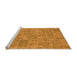 Sideview of Machine Washable Patchwork Orange Transitional Area Rugs, wshabs1510org