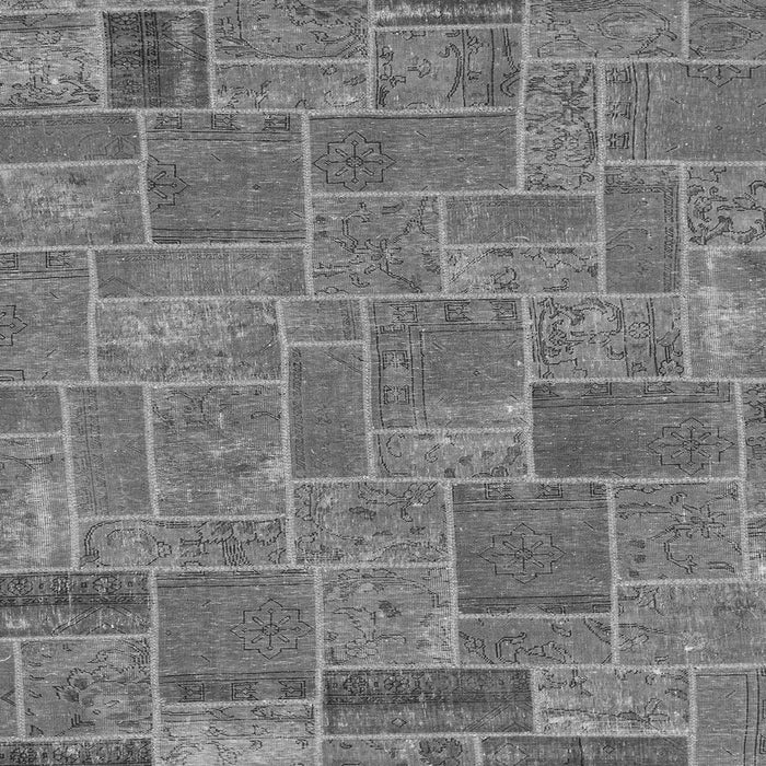 Square Patchwork Gray Transitional Rug, abs1510gry