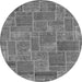 Round Patchwork Gray Transitional Rug, abs1510gry