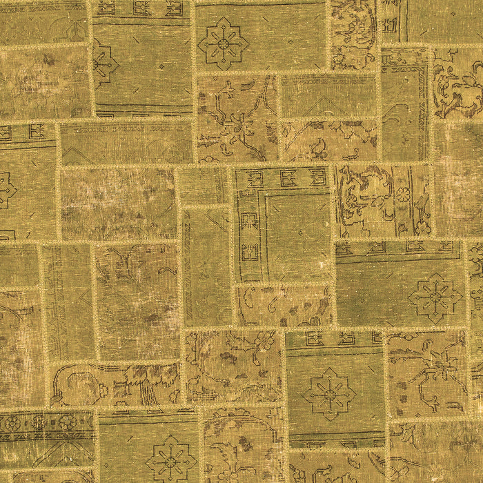 Machine Washable Patchwork Brown Transitional Rug, wshabs1510brn