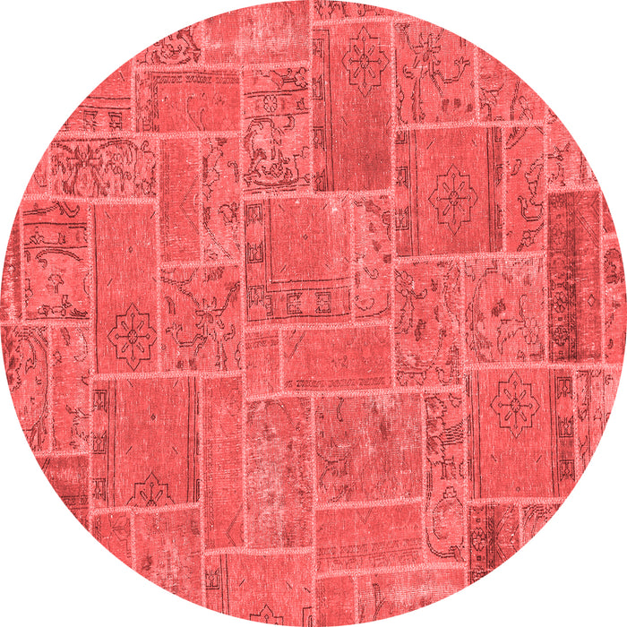 Machine Washable Patchwork Red Transitional Rug, wshabs1510red