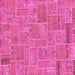 Square Machine Washable Patchwork Pink Transitional Rug, wshabs1510pnk