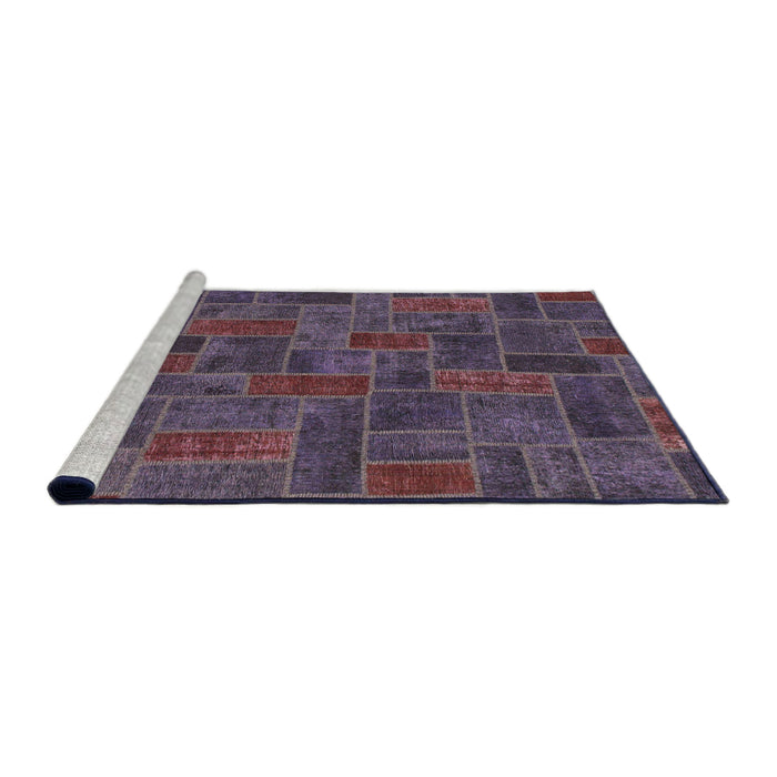 Sideview of Machine Washable Abstract Plum Purple Rug, wshabs1511