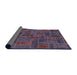 Sideview of Abstract Plum Purple Patchwork Rug, abs1511