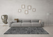 Machine Washable Patchwork Gray Transitional Rug in a Living Room,, wshabs1511gry