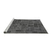 Sideview of Machine Washable Patchwork Gray Transitional Rug, wshabs1511gry