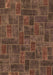 Machine Washable Patchwork Brown Transitional Rug, wshabs1511brn