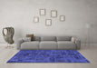 Machine Washable Patchwork Blue Transitional Rug in a Living Room, wshabs1511blu