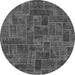 Round Patchwork Gray Transitional Rug, abs1511gry