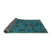 Sideview of Patchwork Turquoise Transitional Rug, abs1511turq