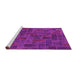 Sideview of Machine Washable Patchwork Pink Transitional Rug, wshabs1511pnk