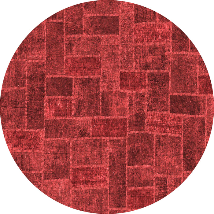 Machine Washable Patchwork Red Transitional Rug, wshabs1511red