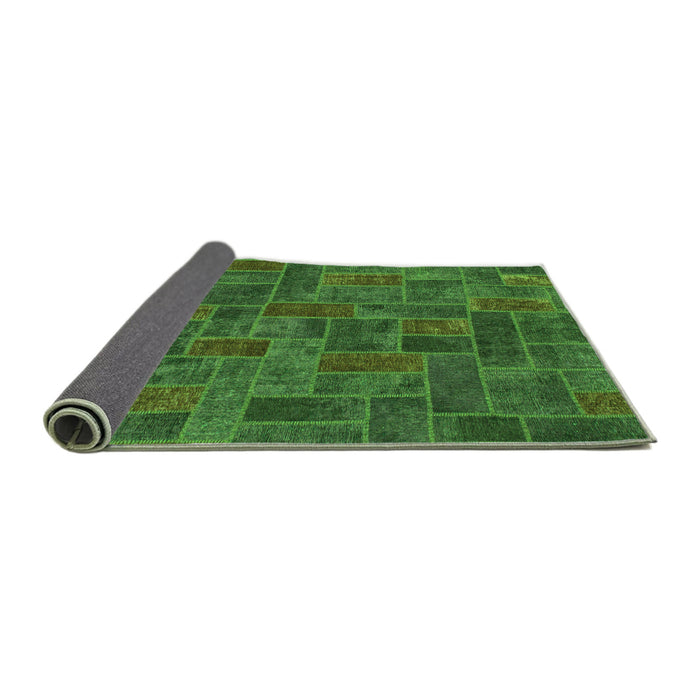 Sideview of Patchwork Green Transitional Rug, abs1511grn