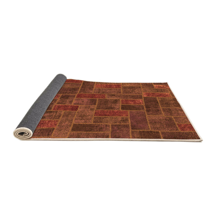 Sideview of Patchwork Orange Transitional Rug, abs1511org