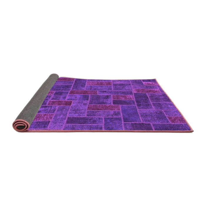 Sideview of Patchwork Purple Transitional Rug, abs1511pur