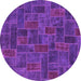 Round Patchwork Purple Transitional Rug, abs1511pur