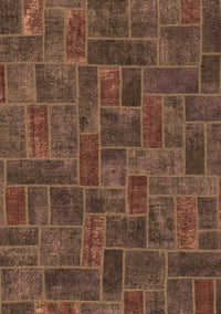 Patchwork Brown Transitional Rug, abs1511brn