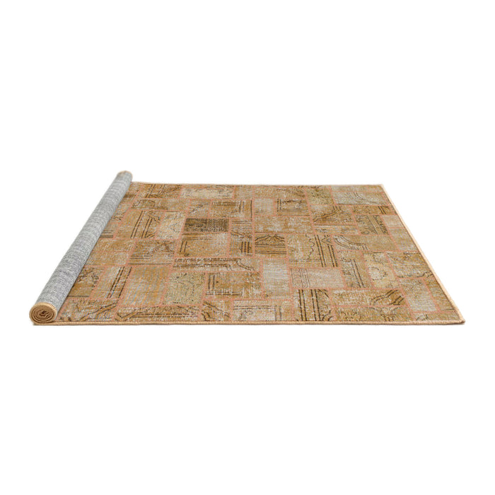 Sideview of Machine Washable Abstract Orange Rug, wshabs1512