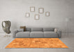 Machine Washable Patchwork Orange Transitional Area Rugs in a Living Room, wshabs1512org