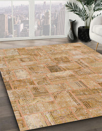 Abstract Orange Patchwork Rug, abs1512