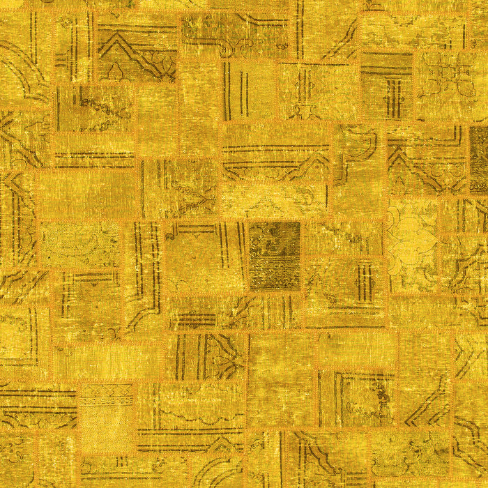 Patchwork Yellow Transitional Rug, abs1512yw