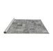 Sideview of Machine Washable Patchwork Gray Transitional Rug, wshabs1512gry