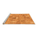 Sideview of Machine Washable Patchwork Orange Transitional Area Rugs, wshabs1512org