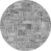 Round Patchwork Gray Transitional Rug, abs1512gry