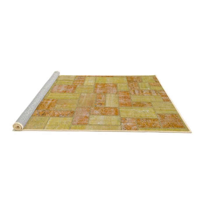 Sideview of Machine Washable Abstract Orange Rug, wshabs1513