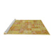 Sideview of Machine Washable Abstract Orange Rug, wshabs1513
