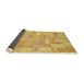 Sideview of Abstract Orange Patchwork Rug, abs1513