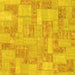 Square Patchwork Yellow Transitional Rug, abs1513yw