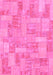 Machine Washable Patchwork Pink Transitional Rug, wshabs1513pnk