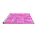 Sideview of Machine Washable Patchwork Purple Transitional Area Rugs, wshabs1513pur