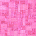 Square Patchwork Pink Transitional Rug, abs1513pnk