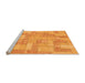 Sideview of Machine Washable Patchwork Orange Transitional Area Rugs, wshabs1513org