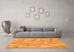 Machine Washable Patchwork Orange Transitional Area Rugs in a Living Room, wshabs1513org