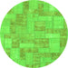 Round Patchwork Green Transitional Rug, abs1513grn