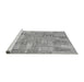 Sideview of Machine Washable Patchwork Gray Transitional Rug, wshabs1513gry