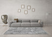 Machine Washable Patchwork Gray Transitional Rug in a Living Room,, wshabs1513gry