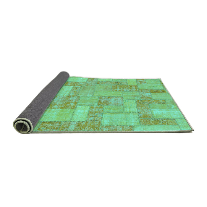 Sideview of Patchwork Turquoise Transitional Rug, abs1513turq