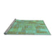 Sideview of Machine Washable Patchwork Light Blue Transitional Rug, wshabs1513lblu