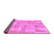 Sideview of Patchwork Purple Transitional Rug, abs1513pur