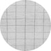 Round Solid Gray Modern Rug, abs1514gry