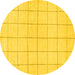 Round Solid Yellow Modern Rug, abs1514yw