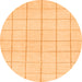 Round Solid Orange Modern Rug, abs1514org